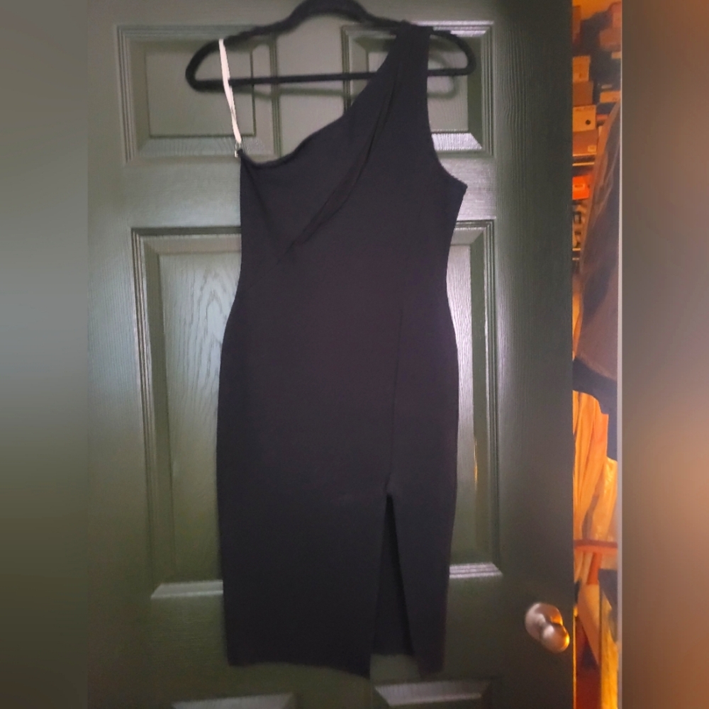 Windsor One Shoulder Mesh Midi Dress
